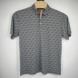 NWT Swannies Co Ridge Men's Graphite Floral Short Sleeve Polo Shirt Size Large